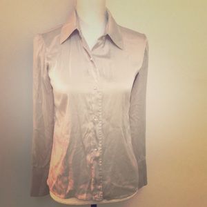 Vintage Taupe Dean Hutchinson Silk Shirt. Slim fit